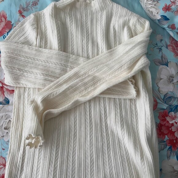 Women's autumn high-neck ruffled knit top, high-quality sweater - Picture 1 of 2
